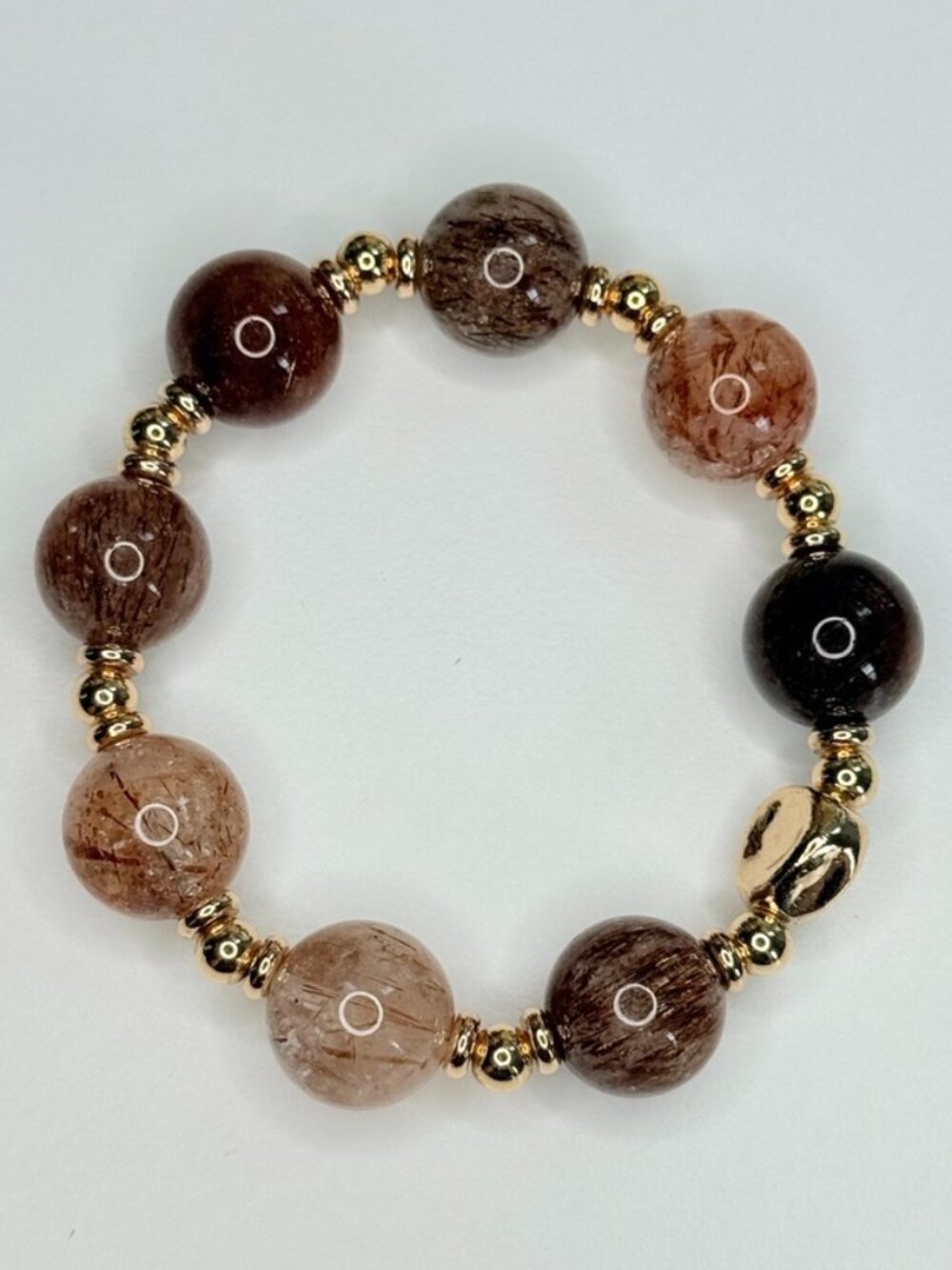 Gilded Memories | Natural Black Gold Super Seven Bracelet | OOAK Artisan Gemston